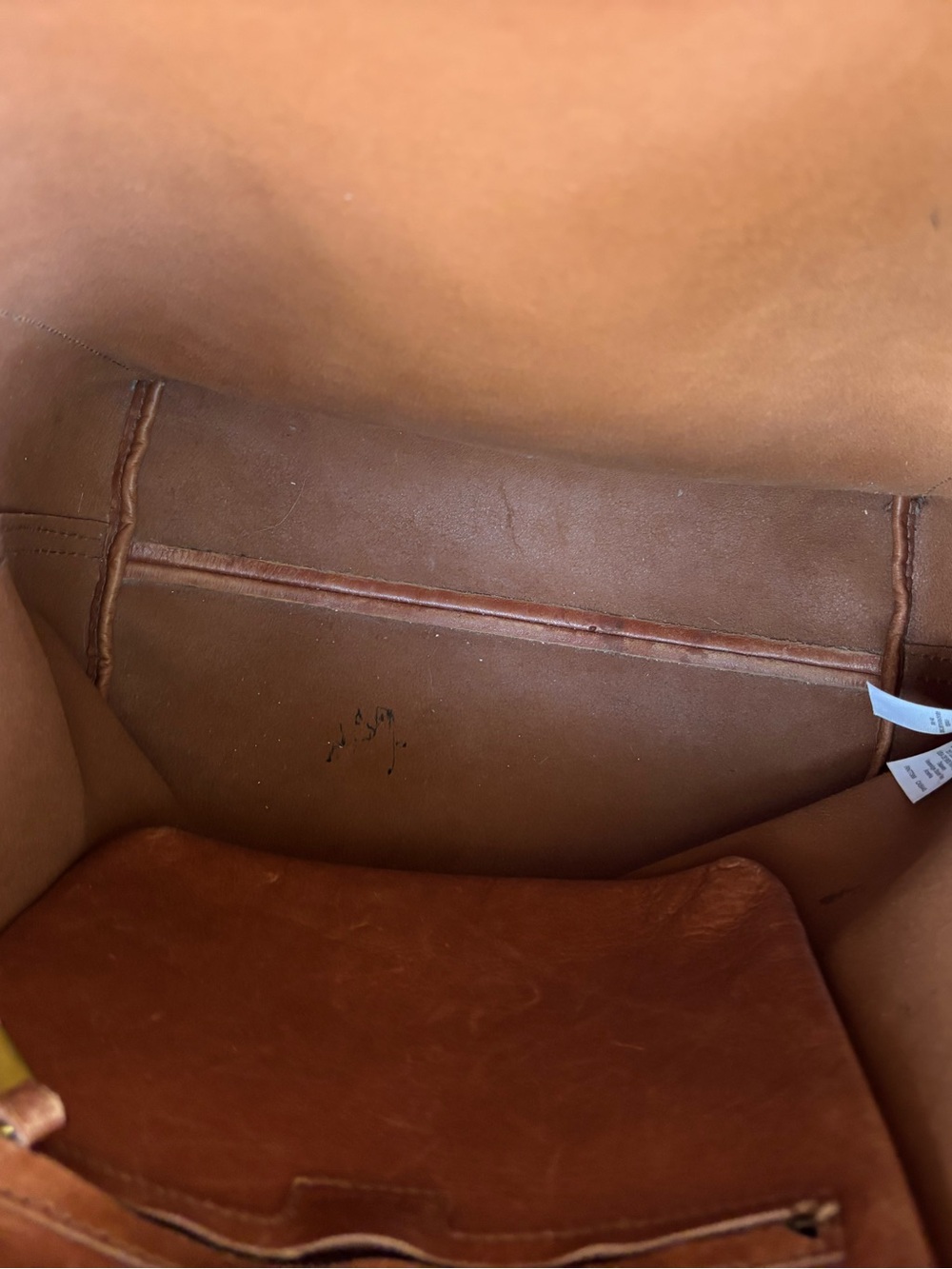 Madewell Medium Transport Tote Leather Bag English Saddle Brown Front Pocket - Picture 7 of 9